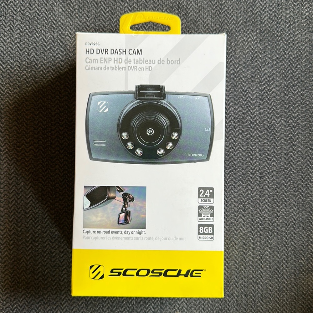COPY - Scosche HD Digital Video Dash Camera DDVR28G. New, sealed box.